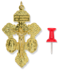 3-Way Pardon Crucifix (St. Benedict & Miraculous Medal) - 2-1/8" Gold Plated, Made in Italy *  (Minimum quantity purchase is 1)