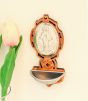  Olive Wood Miraculous Medal Holy Water Font - 6" * (Minimum quantity purchase is 1)