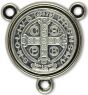  St. Benedict Center Piece -  Round Silver w/ Red Enamel  5/8"    (Minimum quantity purchase is 5)