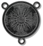   Large Round Holy Face Center / 5 Wounds Rosary Center Piece - Gun Metal finish 1" Diameter (Minimum quantity purchase is 2)