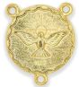 Holy Spirit Dove Rosary Center - 7/8" Gold Plated Round, Made in Italy  * (Minimum quantity purchase is 2)