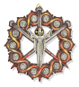 Stations of the Cross Crown of Thorns & Three Nails Wall Plaque (Wood & Colored Accents) – 4 3/4", Made in Italy  (Minimum quantity purchase is 1)