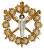 Stations of the Cross Crown of Thorns & Three Nails Wall Plaque (Olivewood) – 4 3/4", Made in Italy  (Minimum quantity purchase is 1)