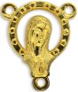  Mary with Crown of Stars Rosary Center Piece - Gold Plated     (Minimum quantity purchase is 2)