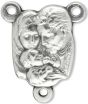 Holy Family Rosary Centerpiece (Holy Spirit Dove) – 3/4" Silhouette Silver Oxidized, Made in Italy *  (Minimum quantity purchase is 3)
