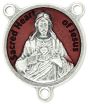 Sacred Heart of Jesus Round Centerpiece - Red Enamel, 3/4"  (Minimum quantity purchase is 2)