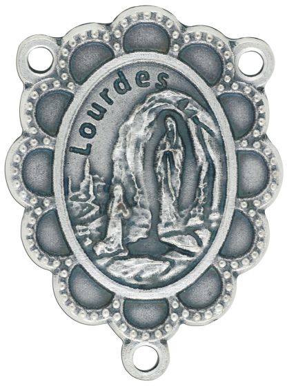  Scalloped Edge Our Lady Of Lourdes Image Center Piece     (Minimum quantity purchase is 2)