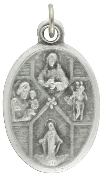 4 - Way Cross / "I AM CATHOLIC" Medal - Italian Silver OX 1 inch  (Minimum quantity purchase is 3)