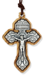 Pardon Indulgence Crucifix Pendant with Olivewood Outline- 2 1/2"  