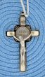   St Benedict Crucifix Pendant White Enamel Posts,  - 3"   