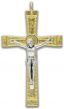 Detailed and Textured Crucifix, Gold Plated with Silver Oxidized Corpus - 2"   (Minimum quantity purchase is 1)