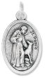 St Francis Bless and Protect My Pet Medal, 1" Silver Oxidized Oval Medal, Made in Italy   (Minimum quantity purchase is 2)