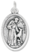 St Francis Bless and Protect My Pet Medal, 1" Silver Oxidized Oval Medal, Made in Italy OUT OF STOCK!   CHECK OUT ME1865!/ME1937 OR ME7237!    (Minimum quantity purchase is 2)