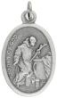 St John of God Patron Saint of Nurses / Heart Disease Medal - Italian Silver OX 1 inch   (Minimum quantity purchase is 2)