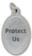  Guardian Angel / Protect Us Medal with Blue Enamel - 1 1/8"    (Minimum quantity purchase is 2)