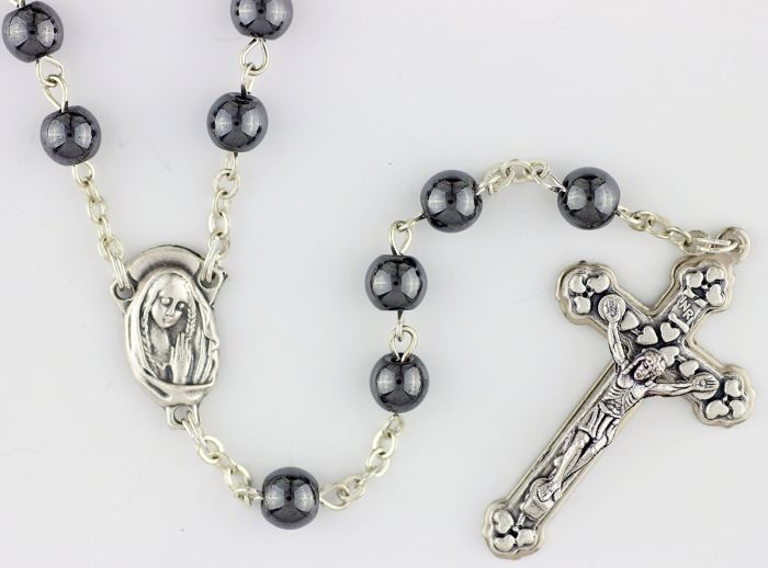   Genuine Hematite Rosary with 6mm Beads - 18" * (Minimum qty. purchase of 1)
