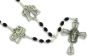 Stations of the Cross Chaplet – 26" Black Wood Beads & Silver Oxidized Medals, Made in Italy   (Minimum quantity purchase is 1)