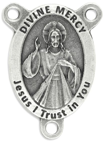 Divine Mercy / St Faustina Centerpiece - Silver Ox, 1"  *  (Minimum quantity purchase is 5)
