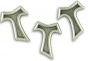Franciscan Tau Cross Our Father Bead 1/2" Silver Oxidized Finish, Made in Italy   (Minimum quantity purchase is 6)