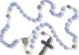  Rosary with 6mm Perwinkle Beads and Our Lady of Fatima Relic Center - 18" (Minimum quantity purchase is 1) 