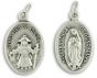  Our Lady of Guadalupe / Divine Nino of Atocha - Silver Oxidized Die-Cast Medal - 1"  Made In Italy    (Minimum quantity purchase is 3)