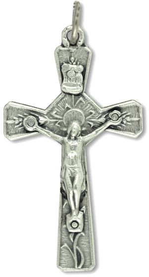 Bread of Life Crucifix – 1 1/2" Silver Oxidized, Made in Italy  * (Minimum quantity purchase is 2)