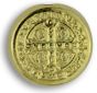   Gold St Benedict Round Metal Rosary Beads - pkg of 12    (Minimum quantity purchase is 1)