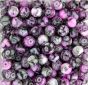 Purple/Pink and Black Spun Glass Beads - 8mm - Pkg 60  * (Minimum quantity purchase is 5)