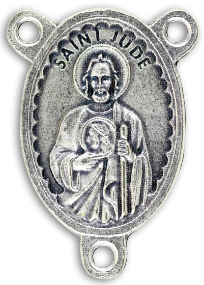 St Jude Oval Centerpiece - Silver Ox, 1-1/8"  (Minimum quantity purchase is 2)