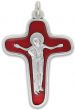     Mary at Jesus' Side Crucifix w/Red Enamel Accents - 1 7/8"  (Minimum quantity purchase is 1)