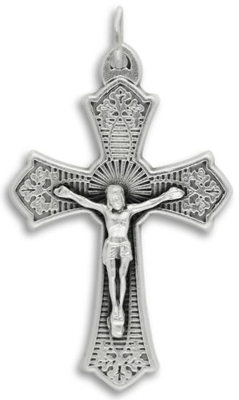   Flared Edge Crucifix with Ridged Posts - 1 1/2 in.   (Minimum quantity purchase is 1)
