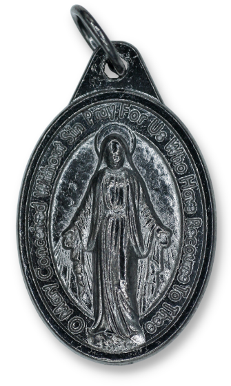 Miraculous Medal (English) – 1" Gunmetal, Made in Italy (Minimum quantity purchase is 3)