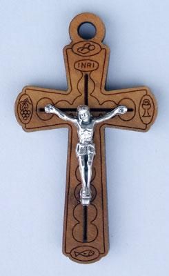  Flared Olive Wood Laser Cut Crucifix (Minimum quantity purchase is 1)