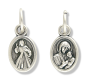   Divine Mercy / Mother Mary and Infant Jesus Medal- Oxidized 1/2 inch  (Minimum quantity purchase is 3)