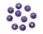 Purple Star Spangled Plastic Beads, 8 mm round- 60 beads     (Minimum quantity purchase is 1)