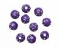 Purple Star Spangled Plastic Beads, 8 mm round- 60 beads   (Minimum quantity purchase is 1)