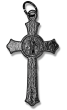 St. Benedict Flared Edge Crucifix 1.5 inch - Gun Metal Finish    (Minimum quantity purchase is 2)