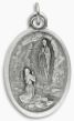   Our Lady of Lourdes / Pray For Us Medal - Italian Silver OX 1 inch (Minimum quantity purchase is 3)