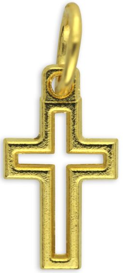  Gold Plated Silhouette Cross 1.5 cm   (Minimum quantity purchase is 2)