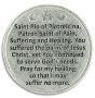  Saint Pio of Pietrelcina Pocket Token - Patronage: Pain, Suffering, and Healing  (Minimum quantity purchase is 1)