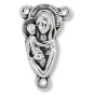 Madonna and Child Rosary Center – 3/4" Silhouette Silver Oxidized, Made in Italy *  (Minimum quantity purchase is 3)
