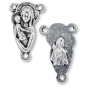 Madonna and Child Rosary Center – 3/4" Silhouette Silver Oxidized, Made in Italy *  (Minimum quantity purchase is 3)