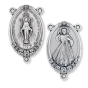 XL Miraculous Medal Center Piece (Divine Mercy) - 1 3/4" Silver Oxidized, Made in Italy  * (Minimum quantity purchase is 1)