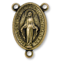Miraculous Medal Rosary Center (Latin) – 1" Oval Bronze, Made in Italy  (Minimum quantity purchase is 2)