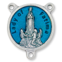 Our Lady of Fatima Round Centerpiece - Blue Enamel, 3/4"   (Minimum quantity purchase is 2)