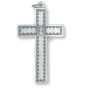 St. Benedict Straight Edge Baroque Inspired Crucifix - 3-1/8", Silver Ox & White Enamel   (Minimum quantity purchase is 1)
