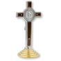 Brown Metal St Benedict Tabletop Crucifix - 3-1/2", Two-Tone  (Minimum quantity purchase is 1)