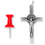  St. Benedict 2-sided Die-Cast Italian Rosary Crucifix - 1 1/2"     (Minimum quantity purchase is 2)