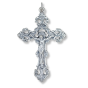 Fleur-de-Lis Loreto Crucifix - 2-1/4", Silver Ox   (Minimum quantity purchase is 1)