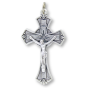 Flared Radiant Double Border Crucifix – 1-7/8", Silver Ox    (Minimum quantity purchase is 1)